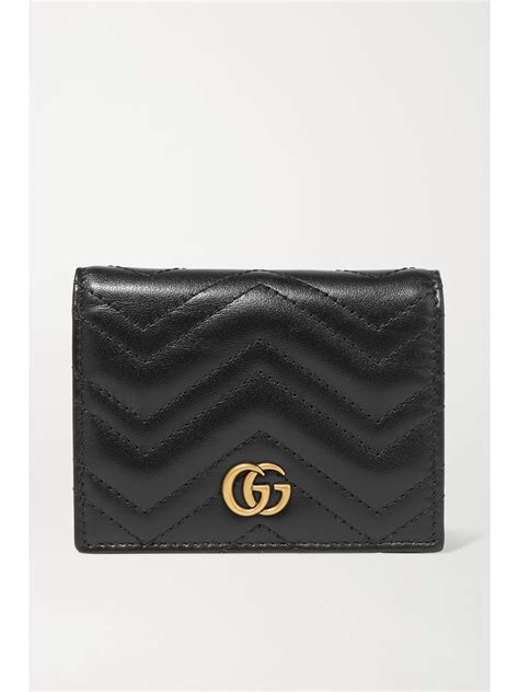 gucci diamante laser leather wallet black|GUCCI GG Marmont quilted leather wallet .